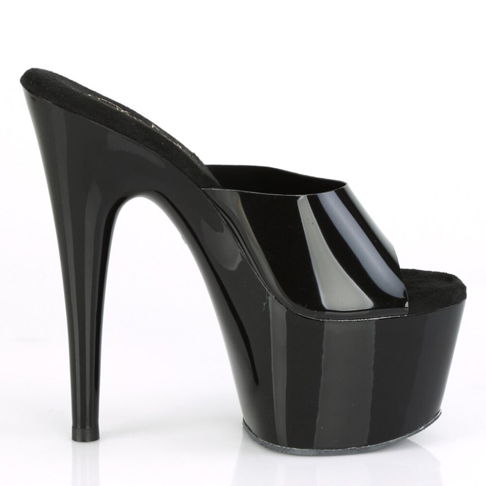 Sleek Black Platform Mules | Striking High Heel Slides for Bold Style